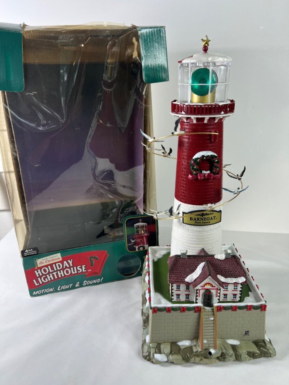 Mr Christmas Holiday Lighthouse Barnegat New Jersey Motion Light Sound Works